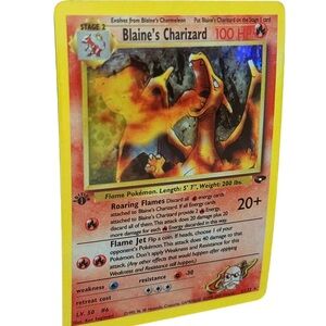Blaine’s Charizard 2/132 1st edition Pokemon Card Proxy